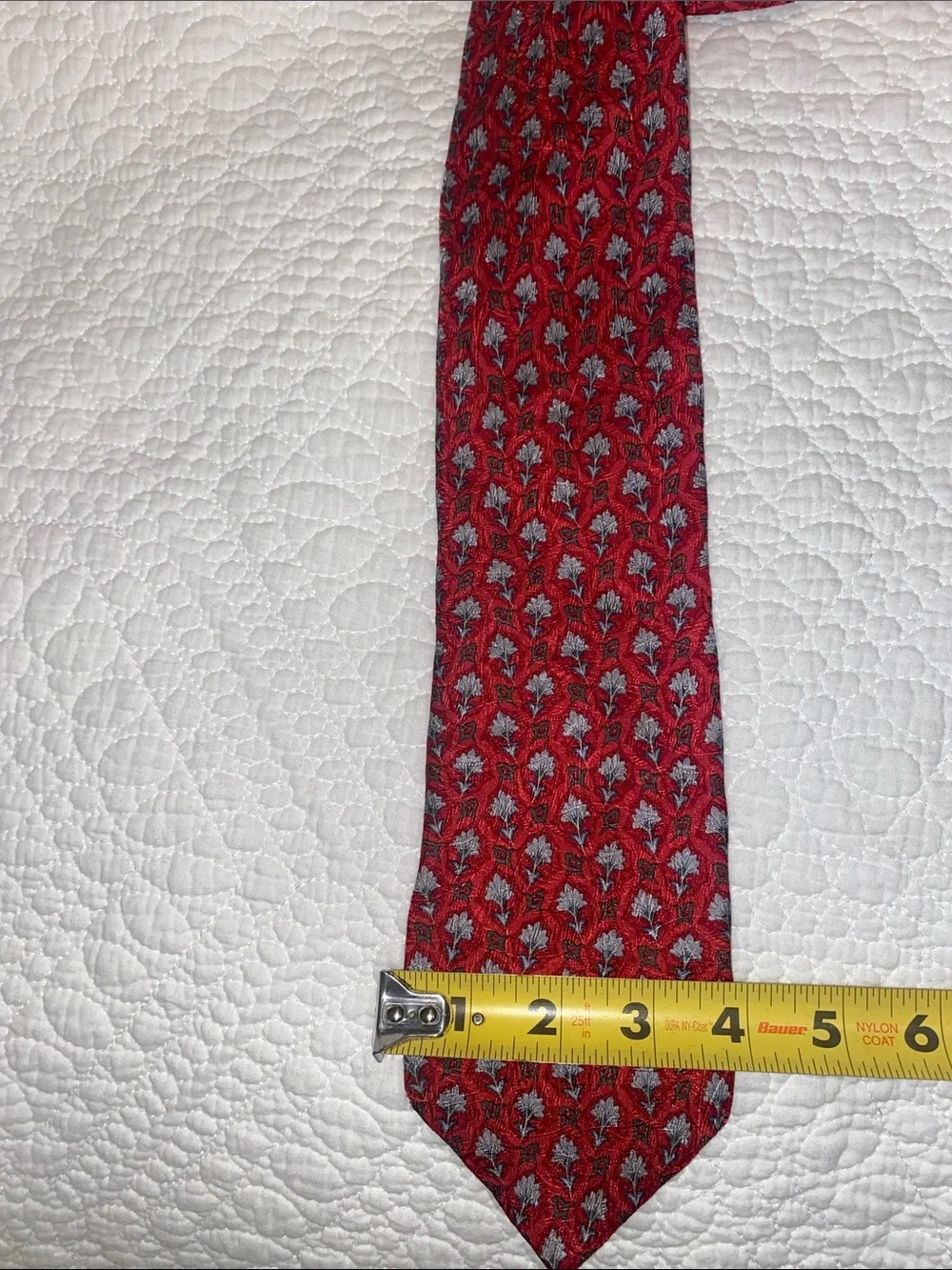Kolte Men's Tall Red Patterned Silk Tie -
